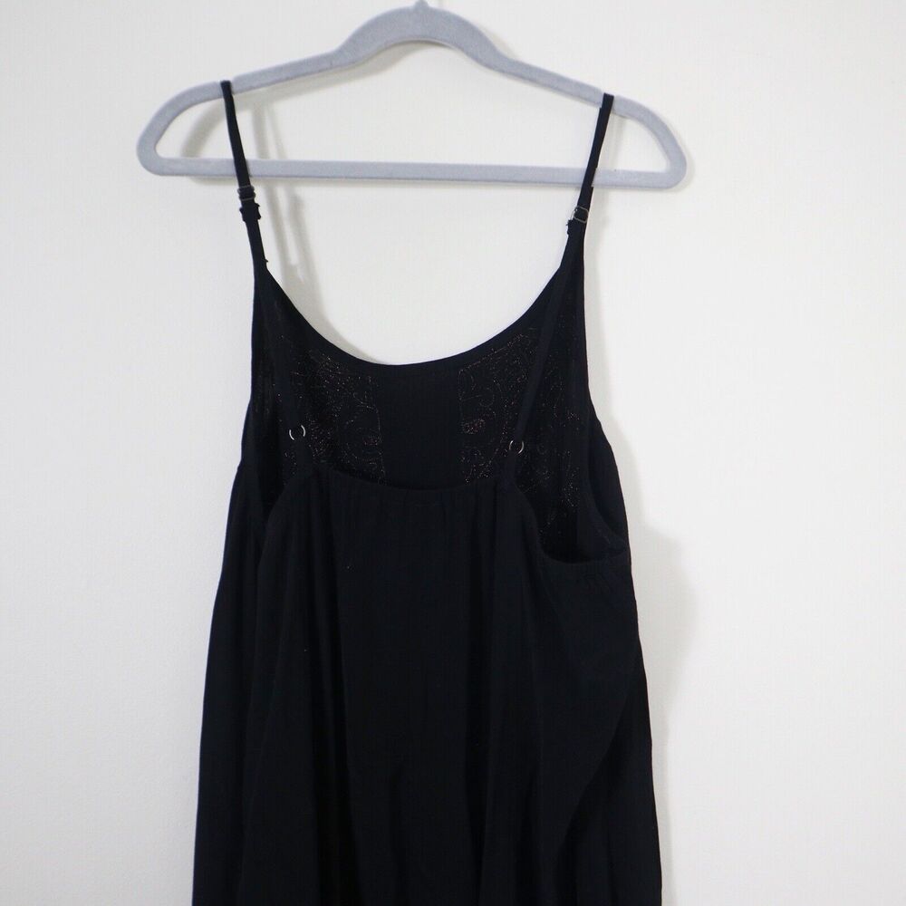 Cleobella Size S Metallic Embroidered Black Midi Dress Viscose Crepe - Picture 8 of 9